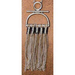 Boot Barn Bohemian Silver & Gold Fringe 14” Silver Chain Necklace
